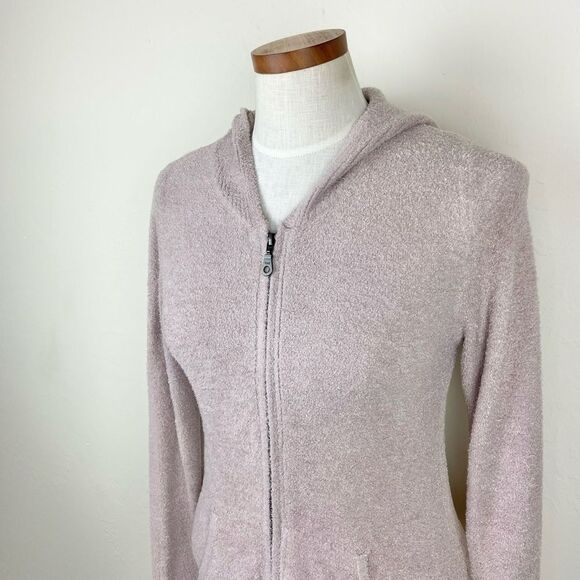 Barefoot Dreams Cozychic Lite Relaxed Zip-Up Hoodie - Blush Pink - Picture 3 of 7